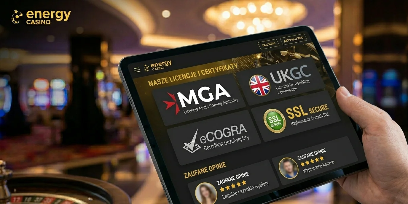 Logotypy licencji Malta Gaming Authority i UK Gambling Commission z certyfikatami