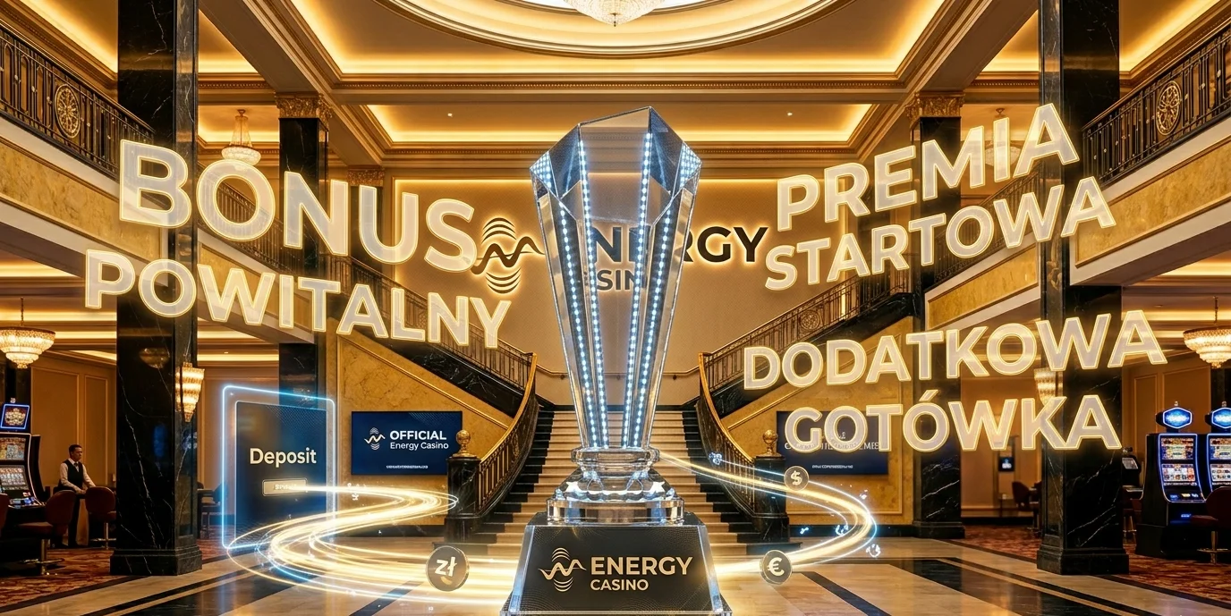 Banner pakietu powitalnego Energy Casino z mnożnikiem 2x i 400 darmowymi spinami